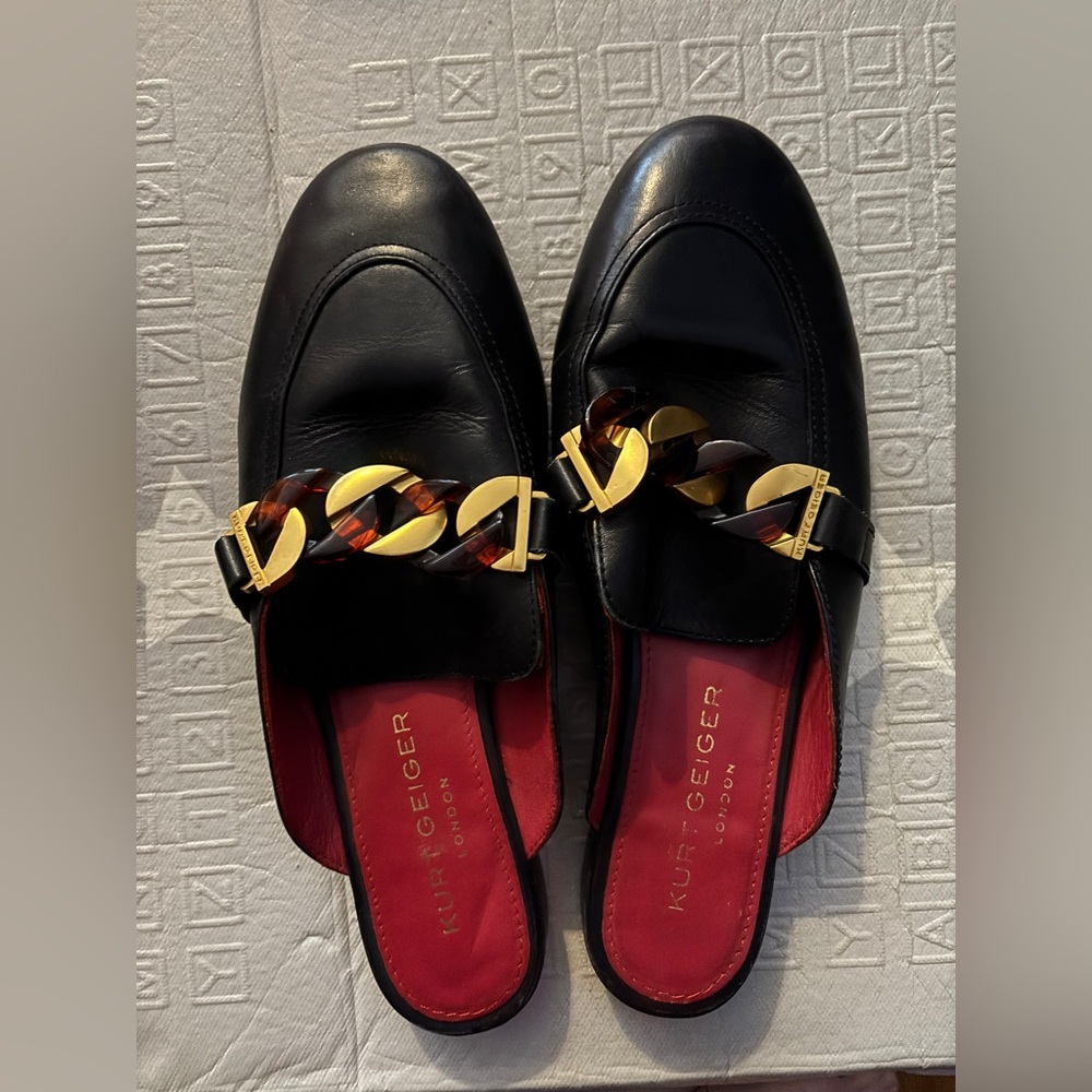 Kurt Geiger London Kai Chain Loafer Mules 9 - Picture 2 of 2